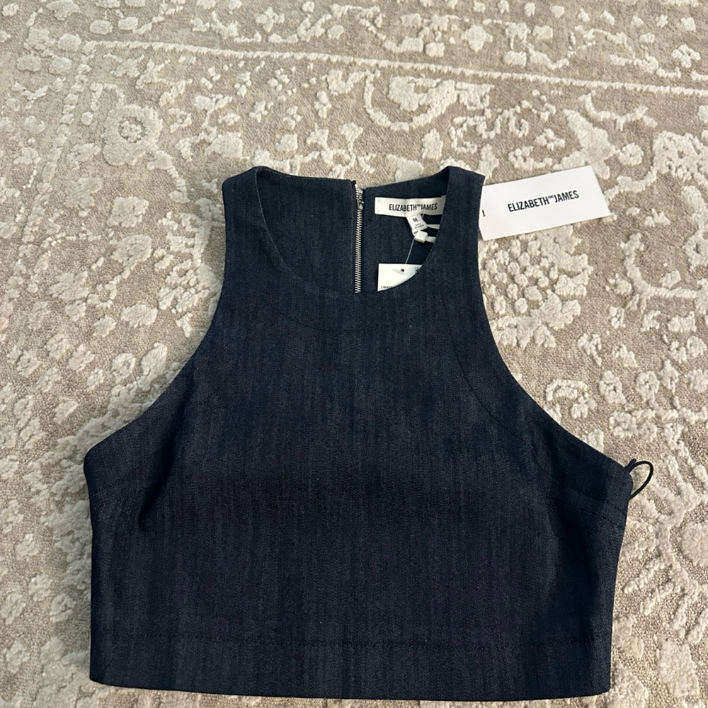 Black Denim Corset Top